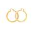 The Beautiful Texturized Hoops Earrings, measuring 4cm and made from 14k gold-filled material, are artfully displayed against a pristine white background. These elegant earrings are perfect for sensitive ears as they are lead and nickel-free.